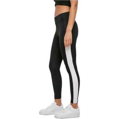 Legging Femme - Polyamide Elasthanne - Fitness Yoga Course - Noir Blanc - XS (1/3)