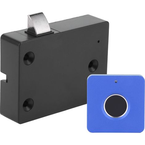Serrures électriques intelligentes pour meubles en aluminium, verrou digital à empreinte digitale pour tiroirs et placards, carré bleu, petit cadenas électronique (1/5)