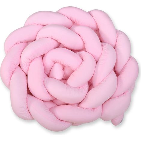 Protector de cuna trenzado XXL - rosa (1/5)