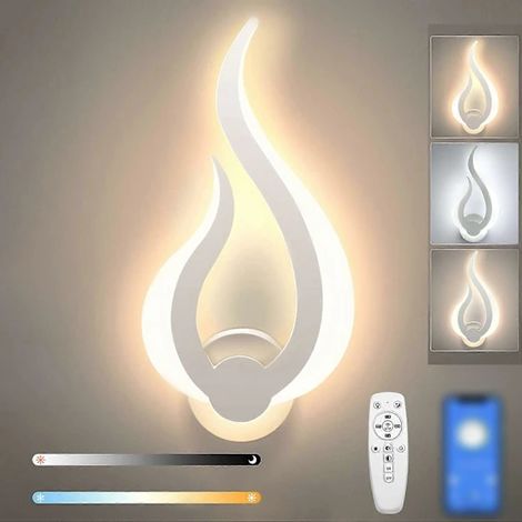 Applique murale LED 10 W avec télécommande 2,4 GHz, intensité variable, 3 températures de couleur, veilleuse moderne tricolore pour chambre d'enfant