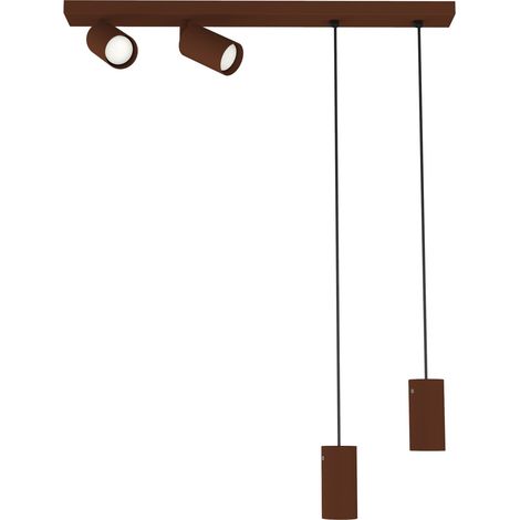 LUMICOM HYBRID plaf/sosp, 4X GU10, max 33W, metallo, corten, D.6cm (1/2)