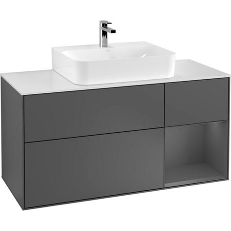 V&B Waschtischunterschrank Wandbeleuchtung Finion 120cm, Pl w m, Rg r A m, Anthrac. m (1/2)