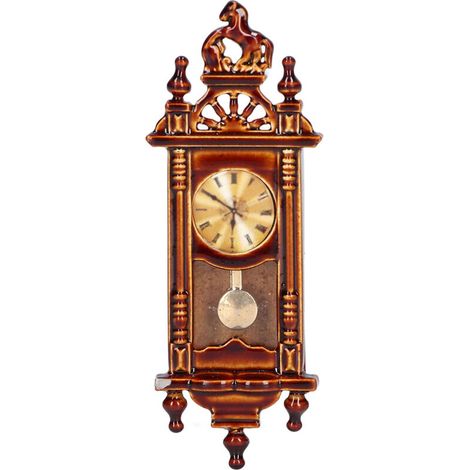 Horloge Miniature Vintage 1:12 pour Maison de Poupée en Bois Alliage Élégant Décoration (1/5)