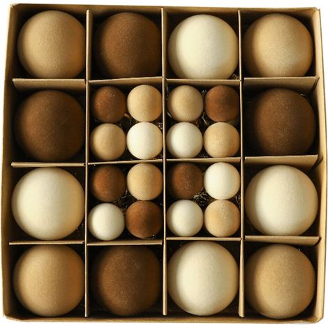 Boule De Noel - 44 Pièces Boules En Velours Flockées - Diamètre 6 cm Et 3 cm - Décoration Arbre De Noël - Lot Complet