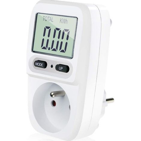 Wattmètre prise compteur d'énergie, consommation d'énergie mètre Contrôleur de Consommation Electrique avec l'écran d'affichage à cristaux liquides, puissance maximum 3680W (1/5)