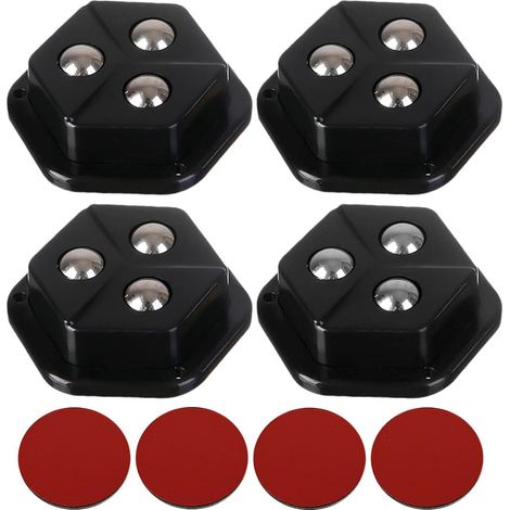 Roulettes Adhésives D'Appareils Lisses Robustes Résistantes Lot De 4 Roulettes Pivotantes Pour Meubles Lisse, Petit Mobilier, Électroménagers, Étagère, Table De Chevet, Table Basse, Support (1/5)
