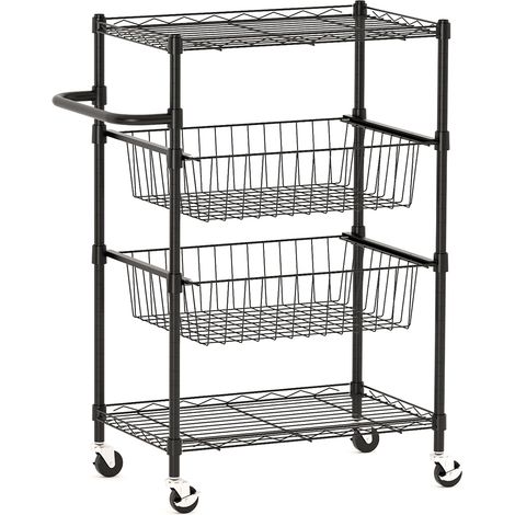 Chariot de Rangement Métallique 4 Niveaux 50 kg Montage Sans Outils (1/5)