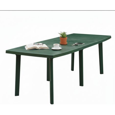 Dmora - Tavolo da esterno 0, Tavolo rettangolare allungabile da pranzo, Tavolo da giardino multiuso, 100% Made in Italy, Cm 144x90h72, Verde