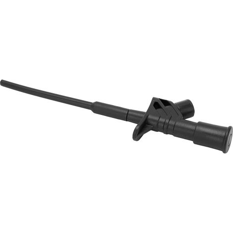 Flexible Edelstahl-Prüfpinzette mit Punktionsnadel, Schnellverschluss-Sicherheitsclip und 4-mm-Sicherheitsbuchse, für Reparaturen, schwarz (1/5)
