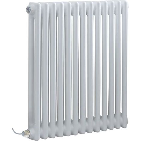 Hudson Reed Windsor - Radiateur Électrique Style Fonte Rétro Horizontal Double Rang avec Écran Tactile - Blanc - 60 cm x 60.5 cm