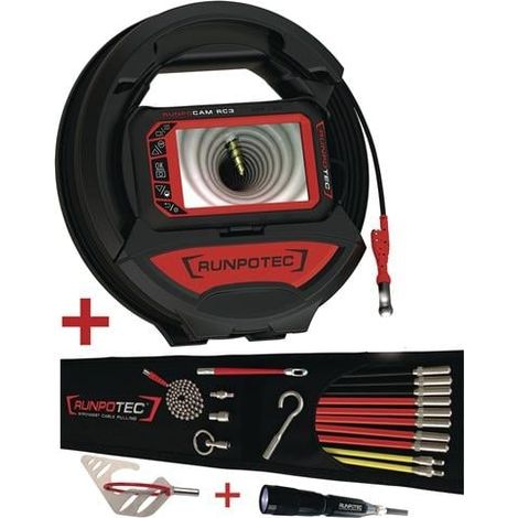 Nom: Caméra d'inspection de tuyaux RC 3 câble L.15m tête de caméra D.13mm RUNPOTEC