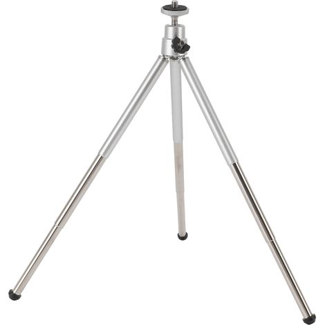 Trépied avec lampe et ventilateur, support triangulaire vertical pour le camping en extérieur, filetage 6 mm, rangement rétractable, hauteur réglable de 15 à 30 cm. (1/5)