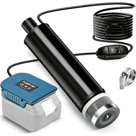 Portable Battery Water Pump 120 W 12 V, Mini Wireless Electric Submersible Pump for Garden, Pool, Aquarium, Flooded Cellar – Compatible with 18 V Batteries (No Battery) (1/5)