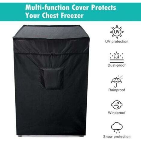 Housse pour Congélateur Coffre, Housse De Protection Imperméable Pour Congélateur Armoire,avec couvercle supérieur pour ouverture, poche à fermeture pour Terrasse Jardin Balcon Cou(64x58x87cm) (1/5)
