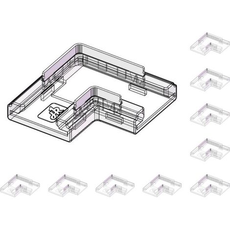 10 Pezzi Connettore Rapido L 4 in 1 per Striscia LED 10mm Curva Senza Saldatura