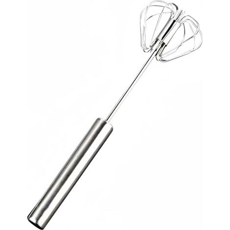 Batteur à œufs en acier inoxydable, fouet à main, mousseur à lait polyvalent, agitateur à main pour mélanger, fouetter, fouetter et remuer (12 pouces) (1/3)