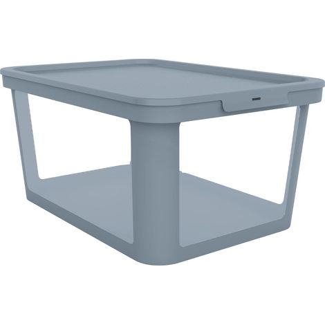 Rotho Aufbewahrungsbox Albris mit Deckel 57 x 39 cm 45 L misty blau Aufbewahrungsbox (1/2)