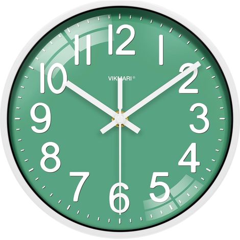 Petite Horloge Murale Verte de 20 cm, Horloge Moderne pour Cuisine Salon Chambre à Coucher Salle de Bain Maison Bureau (1/5)