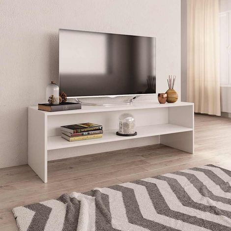 Meuble TV Blanc 120x40x40 cm Bois d'ingénierie (1/5)