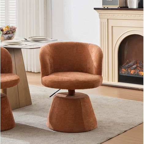 Chaise pivotante réglable 360° en chenille orange HAVRYA