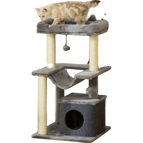 Albero per gatti, design multilivello, funzionalità interattive, GRIGIO (1/5)