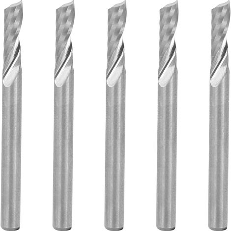 Lot de 5 fraises à bois en acier tungstène, 3,175 x 10 mm, pour la sculpture sur bois. (1/5)