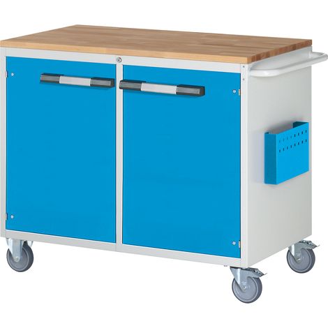 eurokraft pro, Établi compact, mobile, 2 portes, h x L 975 x