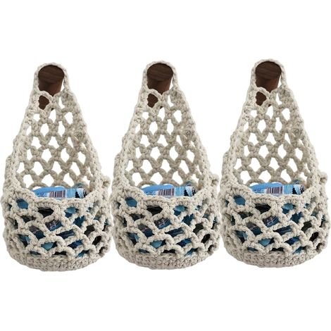 Jardinière murale suspendue, panier suspendu tressé en 3 pièces (1/5)