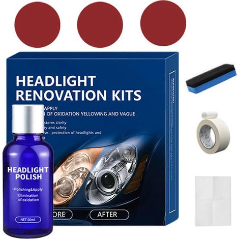 Kit de rénovation céramique ultime pour phares - Solution d'entretien automobile durable pour des phares clairs et brillants - Conditionnement domestique - 30 ml (1/5)