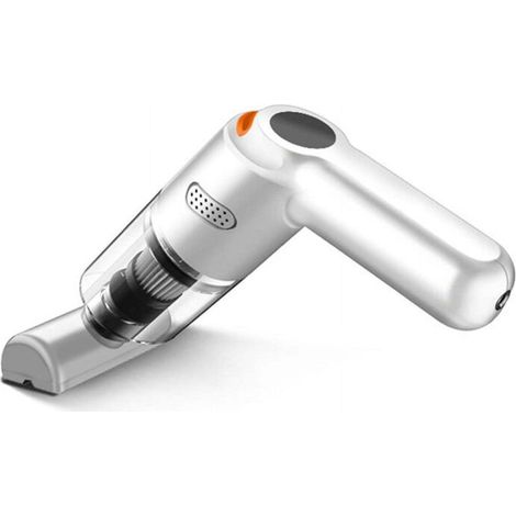 Mini aspiradora portátil para coche, aspiradora de mano recargable para coche, adecuada para recoger el polvo en automóviles, color blanco.