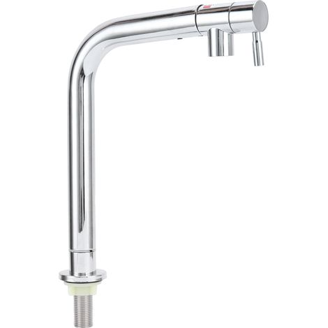 Einhebelmischer für Küchenspülen (G1/2), ausziehbar mit Brause, für Badezimmerwaschbecken, verchromt, 1-teilig (1/5)
