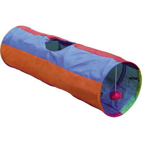 Nobby – Tunnel de jeu pour chat RAINBOW – Multicolore, Ø 25 x 86,5 cm