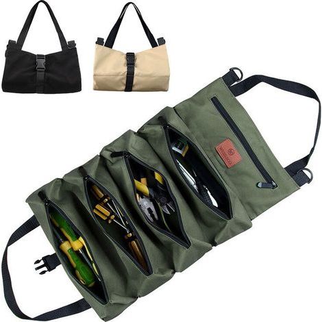Fabric Tool Kit, Portable Car Tool Storage Bag, Electrician Tool Bag, Hardware Tool Kit,Green