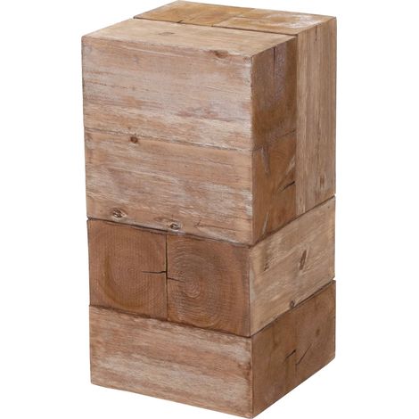 Colonna tavolino portavasi piedistallo HHG-767 legno di pino massello MDF 30x30x60cm