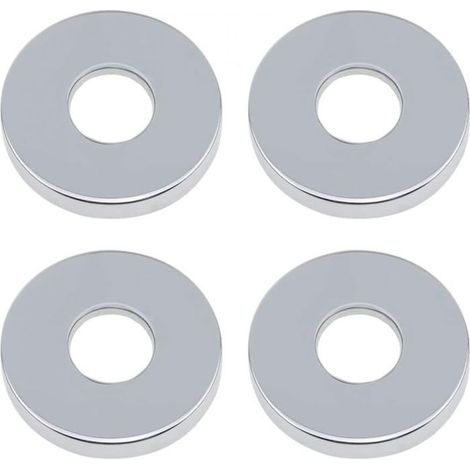Rosace robinet mitigeur - PZCC - Lot de 4 - Chromé - Ø intérieur 26,5 mm - Acier inoxydable (1/4)