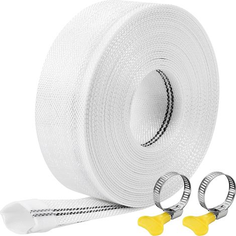 Tuyau de refoulement plat de 25 mm (1 pouce) et de 10 m avec 2 clips pour pompes à eau submersibles et autres systèmes de drainage : bassin, irrigation de jardin, spa, piscine ou puisard. (1/5)