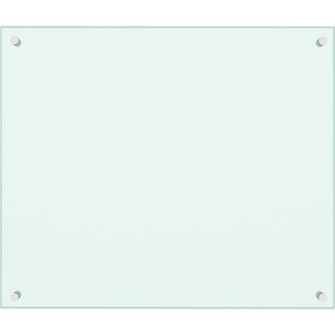 Protector antisalpicaduras de cocina de 70 x 60 cm decorativo estilo moderno vidrio templado blanco 020046318 (1/5)