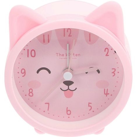 Réveil silencieux à oreilles de chat mignonnes (piles non incluses) (1/5)