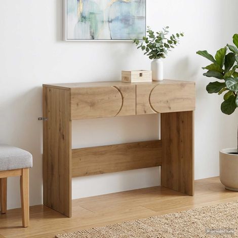 vidaXL Mesa de consola Roble artisan 96,5 x 38 x 75 cm (1/5)