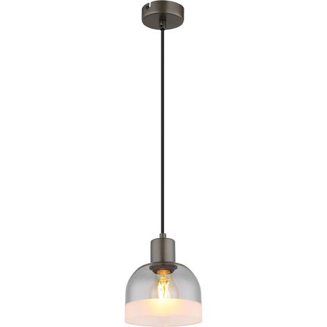 Suspension, lampe de salon, réglable en hauteur, noir-chrome, H 120 cm (1/5)