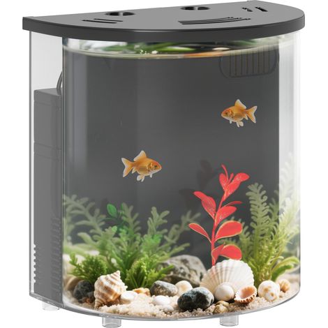 PawHut Fish Tank, 3L Nano Aquarium Starter Kit with Filter System, LED Light (1/5)