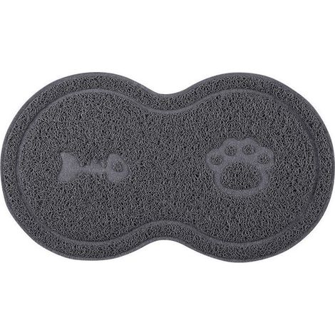 Silikon-Futtermatte für Katzen, wasserdicht und rutschfest, Futternapf-Unterlage für Hunde und Katzen, Wassernapf-Platzset, Triumph – Grau, 45 x 25 cm (1/5)