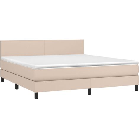 Sommier à lattes de lit avec matelas Cappuccino 180x200 cm vidaXL (1/5)