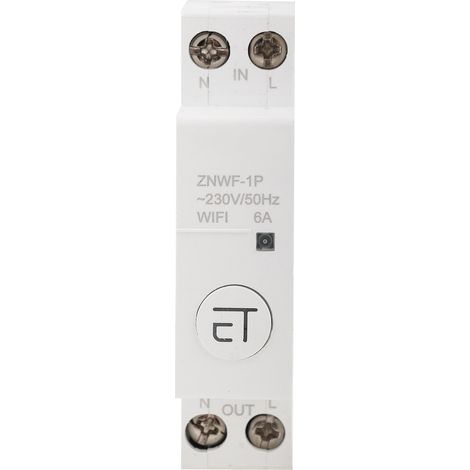 Disjoncteur intelligent WiFi 1P AC230V IP20, interrupteur de commande à distance pour tableau de distribution (1/5)