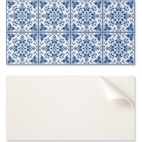 Panel de pared de vinilo para decoraci贸n de interiores moderna, 120x60 cm, estampado floral sim茅trico.