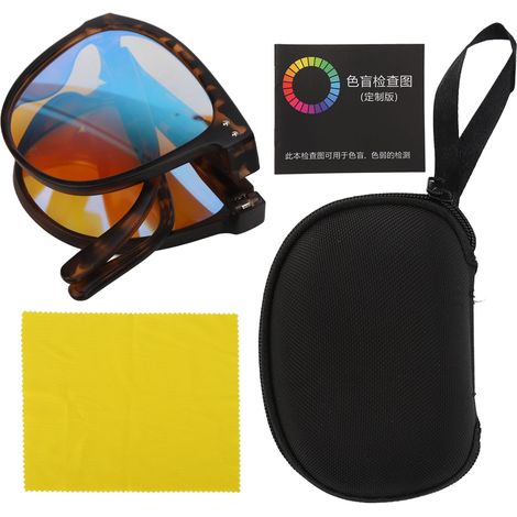 Lunettes daltoniennes rouge-vert, correctrices de daltonisme, pliables et portatives, monture soja, pour hommes et femmes (1/5)