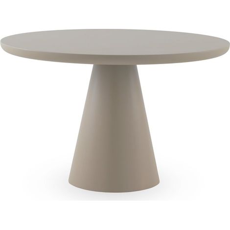Mesa comedor redonda 120 diam. mdf lacada epoxi color topo mate (1/4)