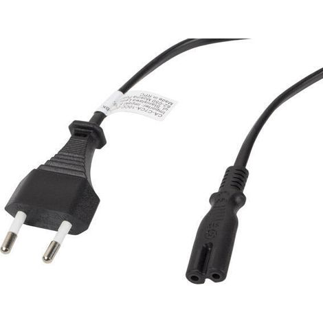 CA-C7CA-10CC-0030-BK cable de transmisión Negro 3 m C7 acoplador CEE7/16 (1/2)