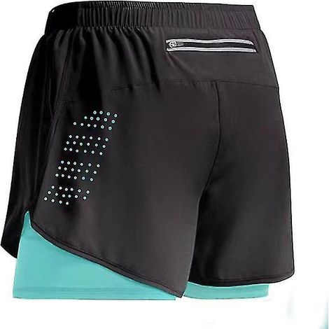 Sportshorts für Herren (Modell 2023), doppellagige Trainingsshorts, 2-in-1-Sommershorts für Strand, Joggen, Fitnessstudio und Laufen, Farbe ZM-Tiffany-Blau