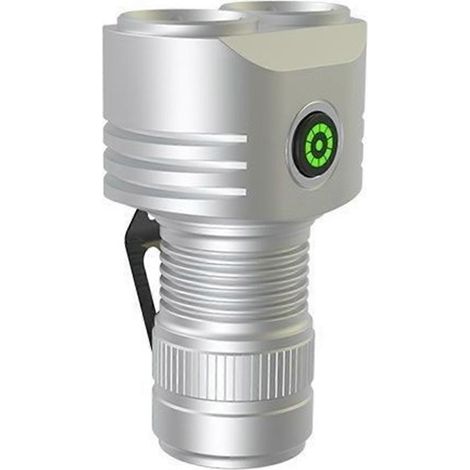 Mini-Taschenlampe, tragbar, USB-C-aufladbar, kleine silberne Taschenlampe (1/5)